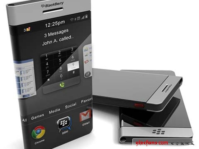 莓概念手机:似乎加拿大的黑莓公司给人的感觉就是那种很专业、又很保守的公司,就像它的手机给人那种格外强烈的安全感一般