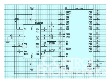 AT89S51与PC机的通信电路