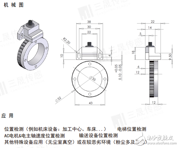 三晟传感SDG系列主轴编码器参数与特性介绍,具备超薄,大孔径的特点。